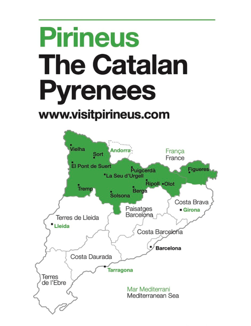 Mapa de los Pirineus de Catalunya